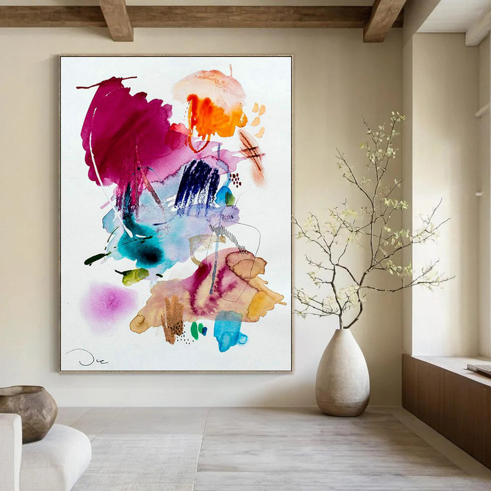 Colossal Custom Hand-Painted Abstract Art for Virtual Event Production Studios  DLZ0086