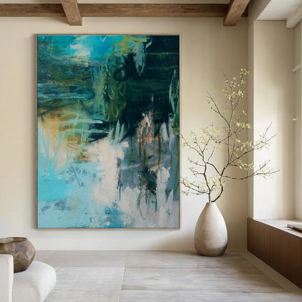 Immense Large Custom Hand-Painted Abstract Artwork - Artistic Inspiration for Pottery Throwing Studios  DLZ0296
