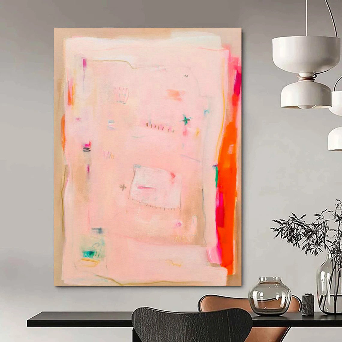 Oversized Custom Hand-Painted Abstract Canvas for Virtual Art Galleries  DLZ0105
