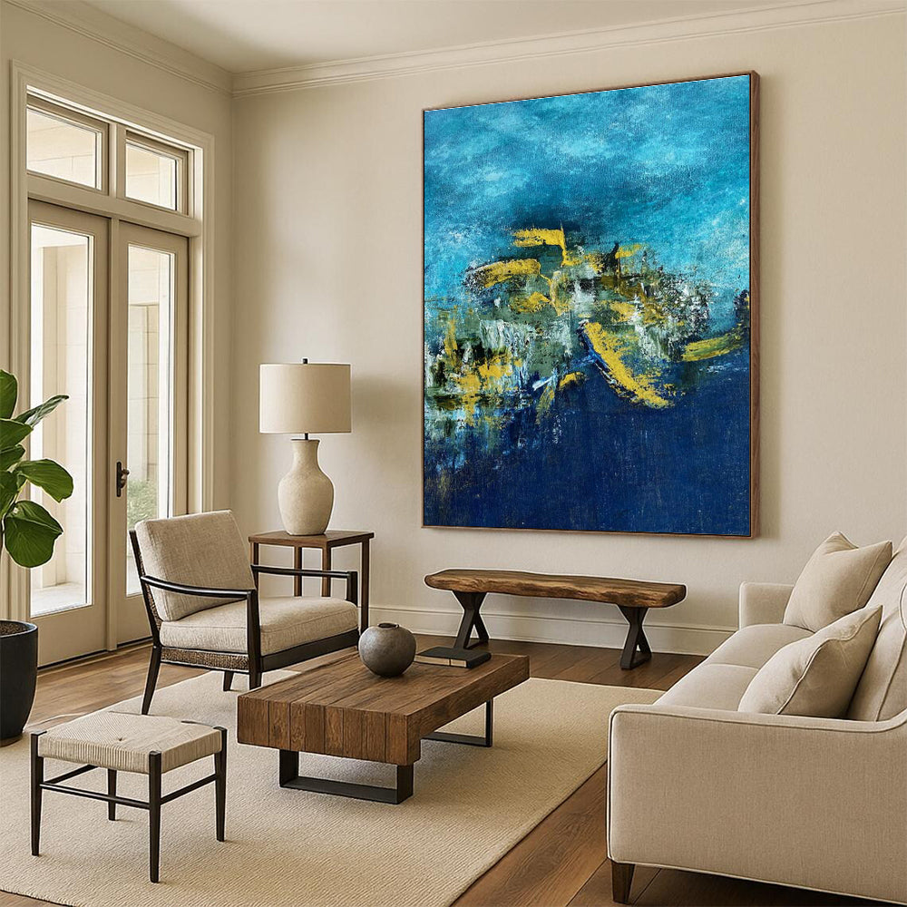 Oversized Custom Hand-Painted Abstract Wall Art for Virtual Reality Arcade Centers  DLZ0062