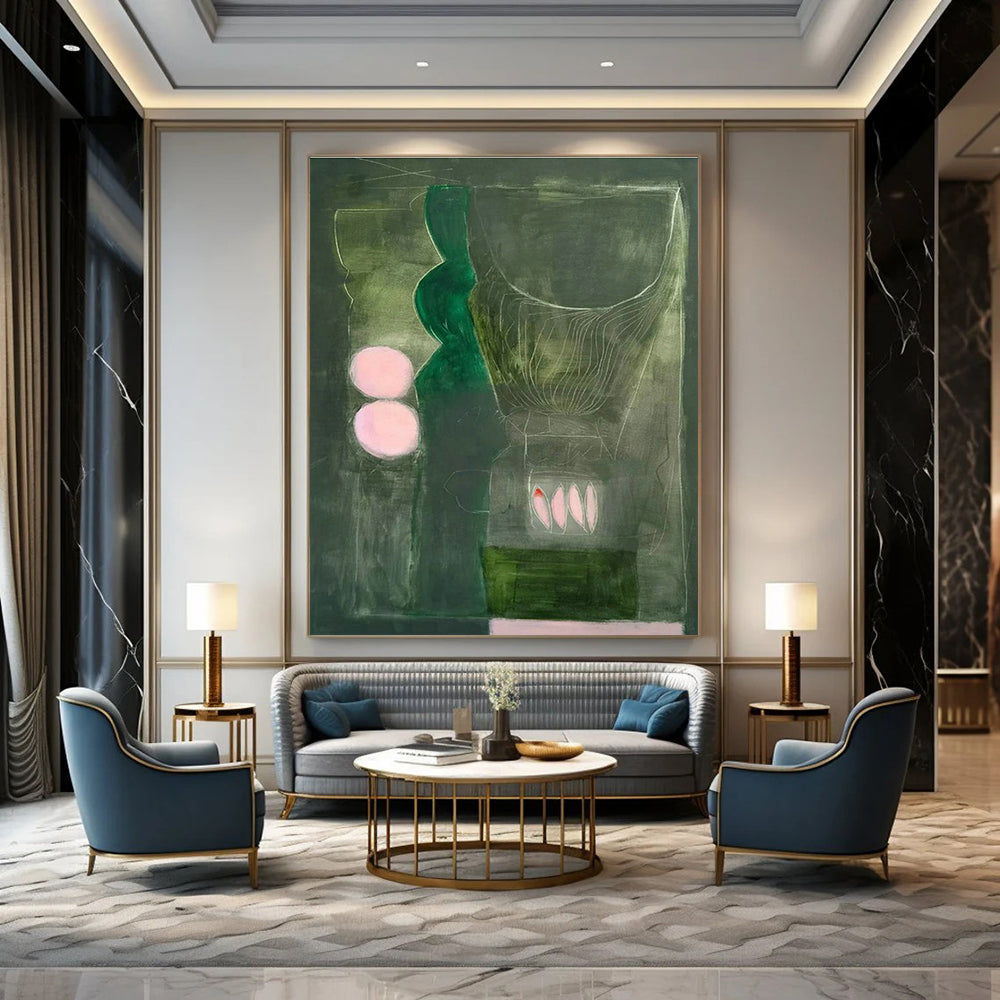 Large-Scale Custom Hand-Painted Abstract Painting - Stylish Art Decoration for Clubs  DLZ0136