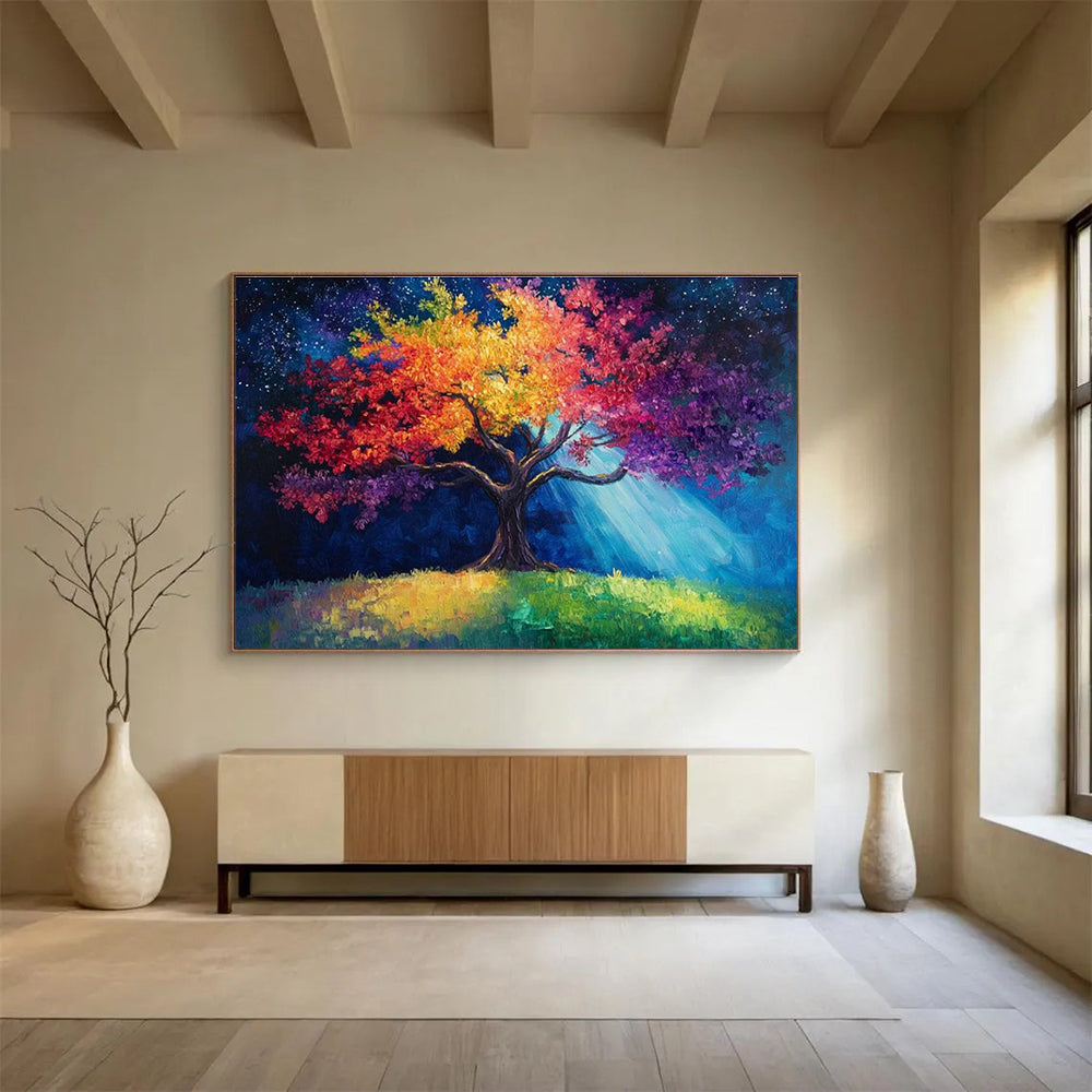 Custom Giant Abstract Hand Painting for Vertical Urban Aquarium Aquatic Animal Aging and Longevity Research Facility DLZ3197