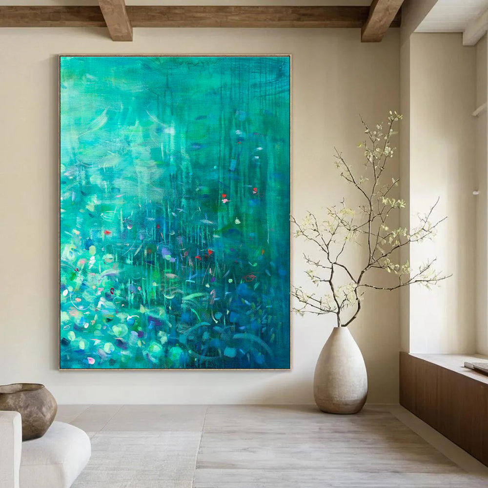 Large-Scale Custom Hand-Painted Abstract Painting - Engaging Decor for Science Centers  DLZ0159