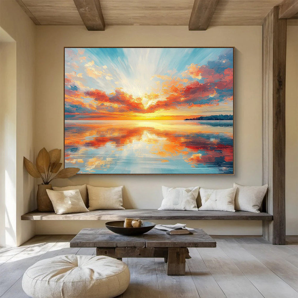 Customized Large Abstract Hand Painting for Underwater Soundscape Research Laboratory DLZ3006