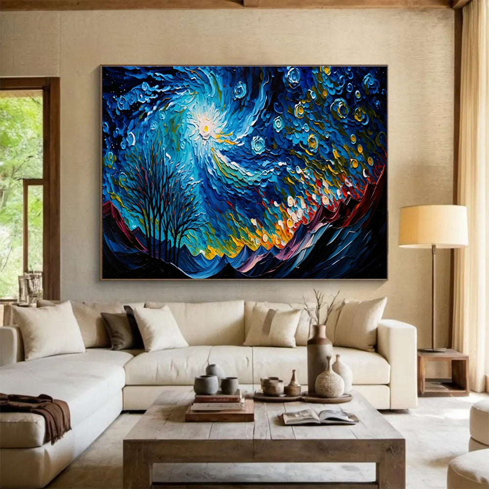 Oversized Customizable Handmade Abstract Painting for School Halls DLZ3269