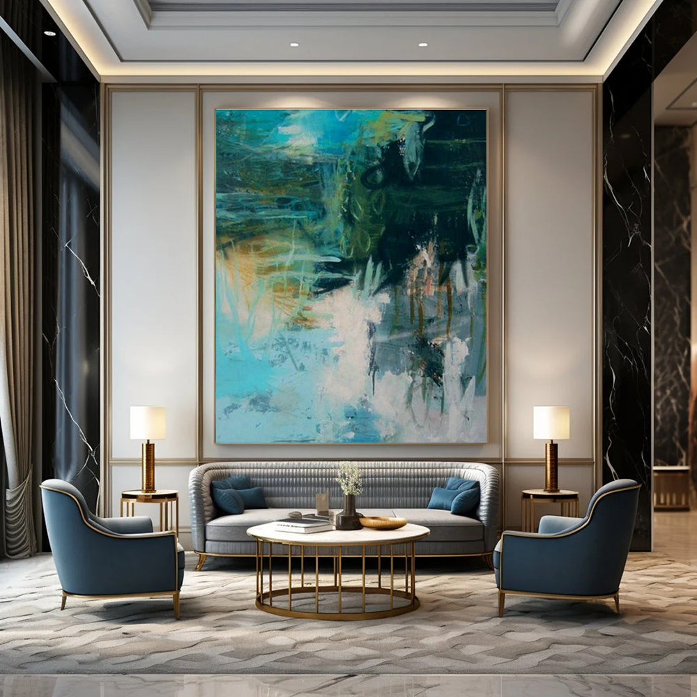 Immense Large Custom Hand-Painted Abstract Artwork - Artistic Inspiration for Pottery Throwing Studios  DLZ0296