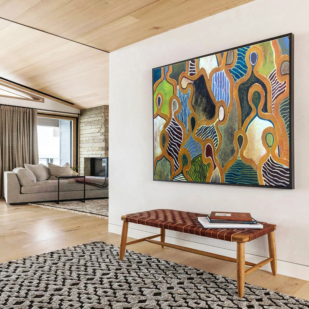 Tailored High-Speed Hyperloop Station Giant Abstract Hand Painting DLZ2573