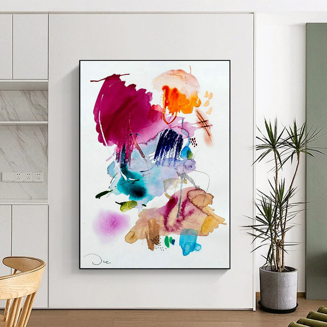 Colossal Custom Hand-Painted Abstract Art for Virtual Event Production Studios  DLZ0086