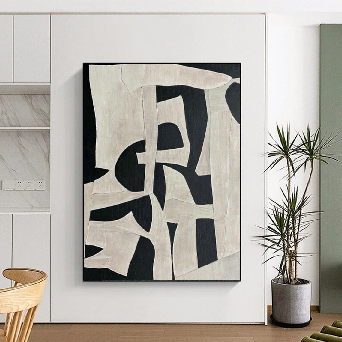 Vast Large-Scale Custom Hand-Painted Abstract Painting - Zen Ambiance for Meditation Centers  DLZ0219