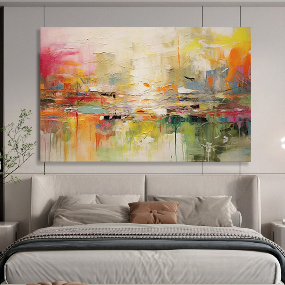 Customized Large Abstract Hand Painting for Antarctic Marine Microbial Ecology Research Base DLZ3072