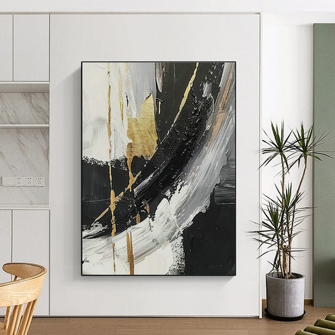 Light Up Hotel Lobbies with Large-Scale Custom Hand-Painted Abstract Paintings  DLZ0122
