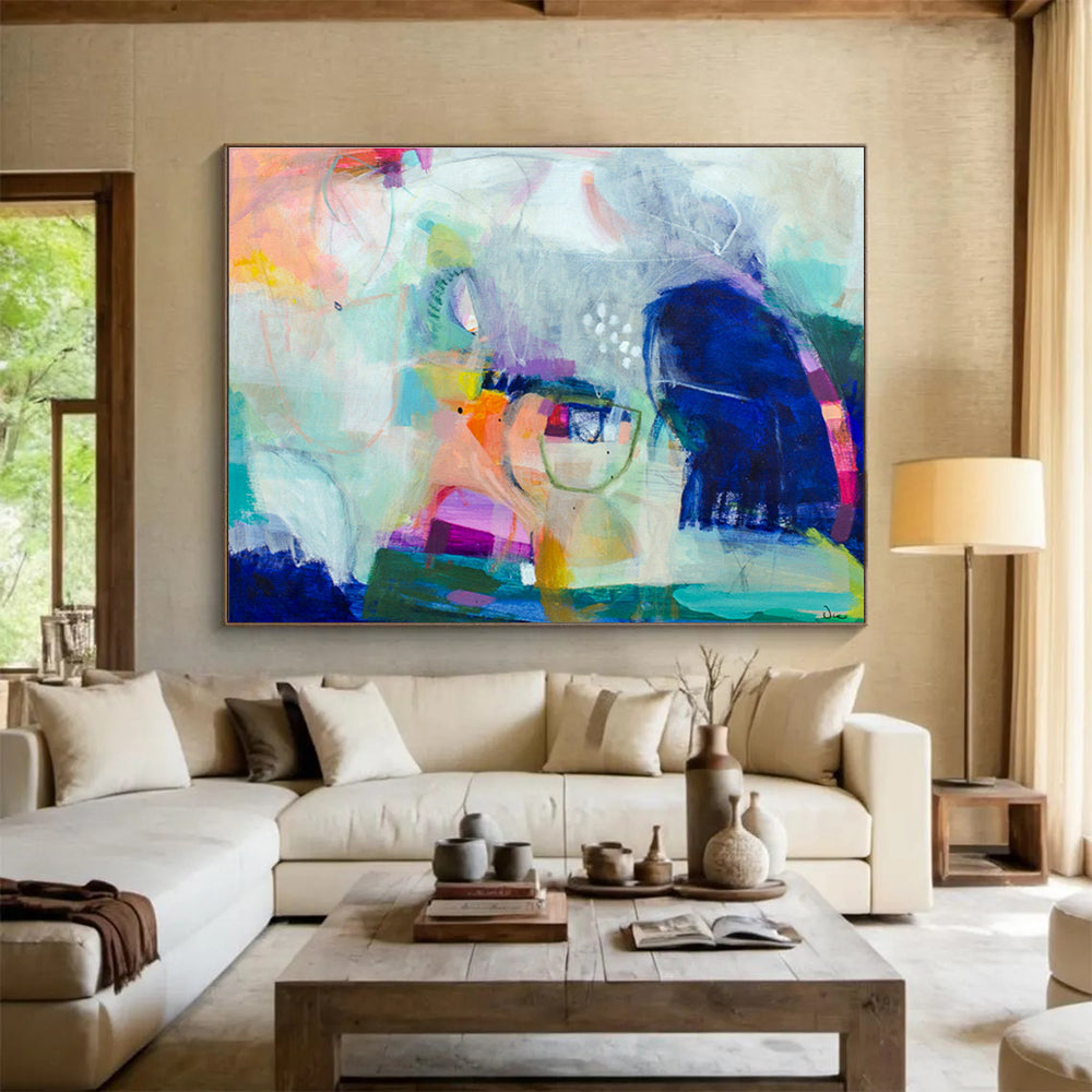 Holographic Foil Custom Hand-Painted Abstract Art for Store Windows and Retail Displays