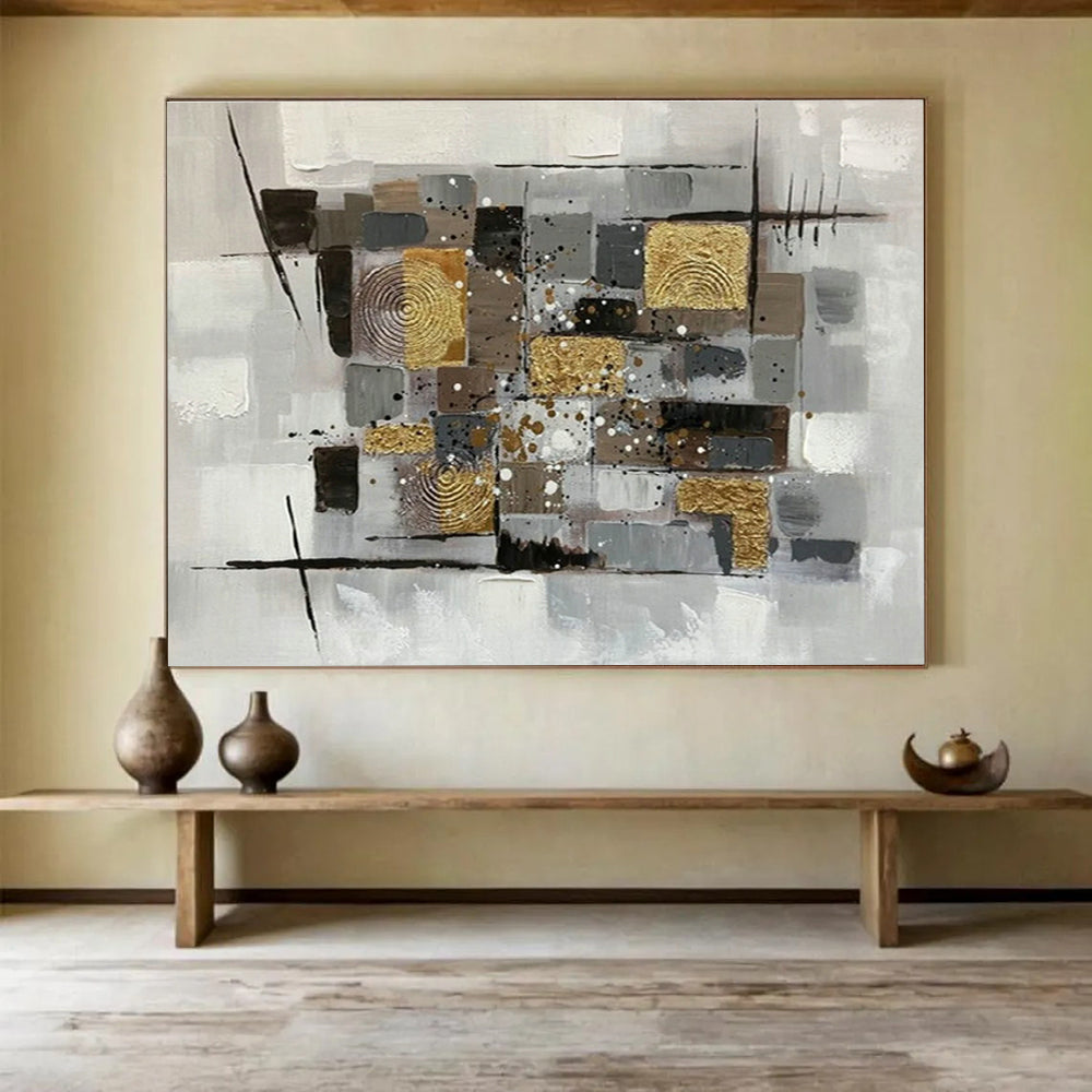 Large Custom Abstract Hand-Painted Art for Physiotherapy Clinic DLZ2737