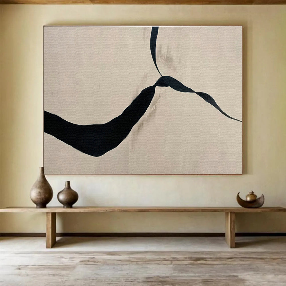 Customized Large Abstract Hand Painting for Subterranean Aquarium Research Lab DLZ2973