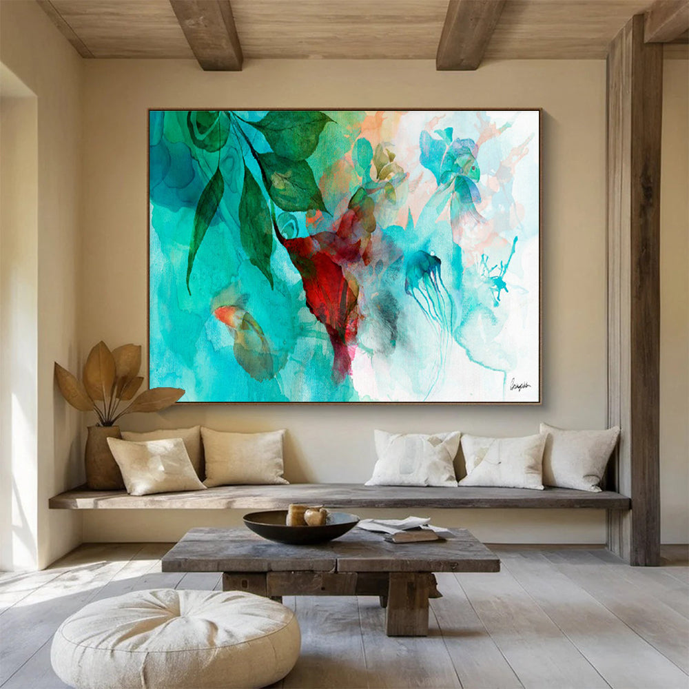Oversized Custom Hand-Painted Abstract Art for Riverboat Classroom DLZ2922