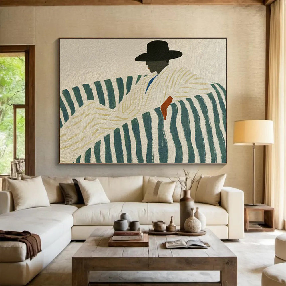 Bespoke Vertical Mushroom Farm Oversized Abstract Hand-Painted Art DLZ2613