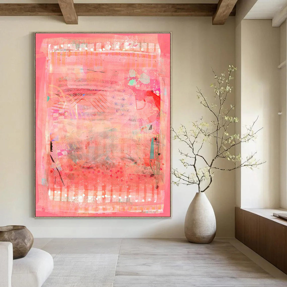 Massive Customizable Hand-Painted Abstract Canvas for Urban Beekeeping Education Centers  DLZ0102