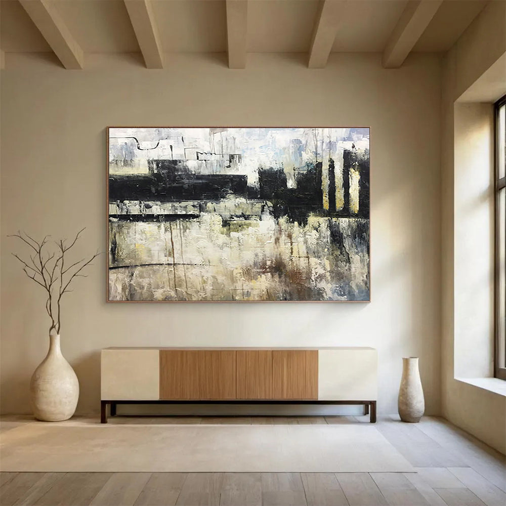 Customized Large Abstract Hand Painting for Antarctic Marine Phytoplankton Bloom Monitoring Station DLZ3101