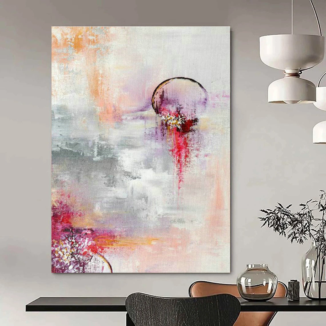 Extra Wide Custom Hand-Painted Abstract Painting for Vintage Typewriter Collectors' Clubs  DLZ0038