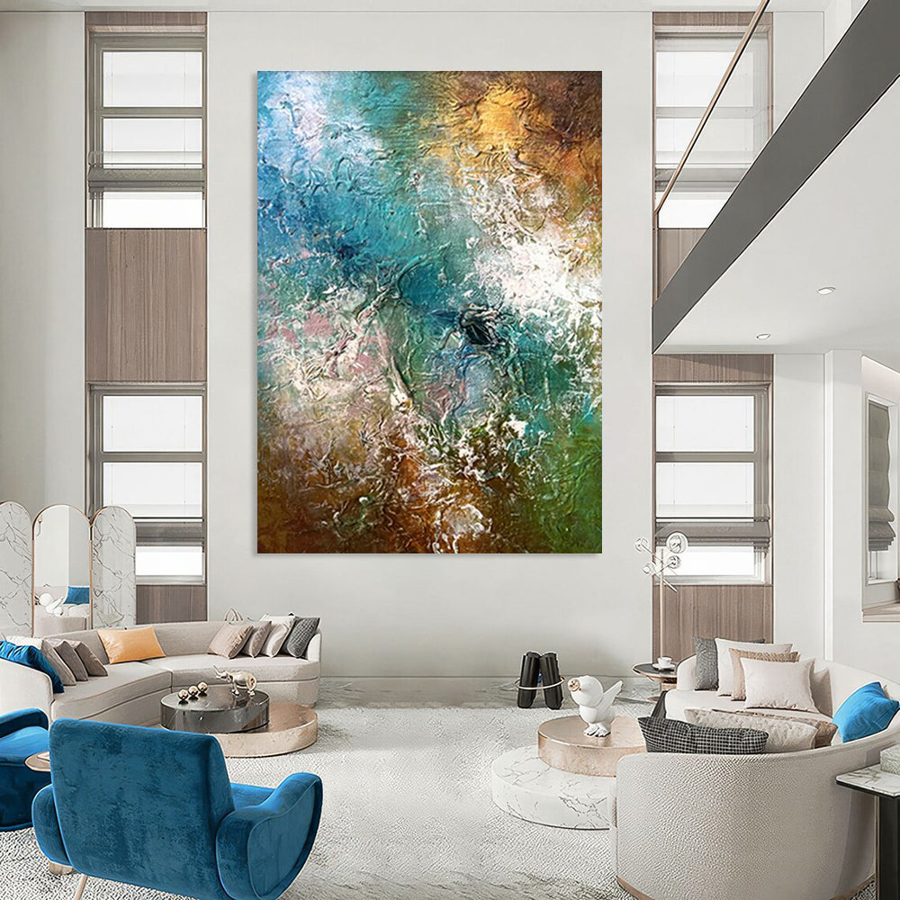 Massive Custom Hand-Painted Abstract Artwork for Podcast Studios  DLZ0006