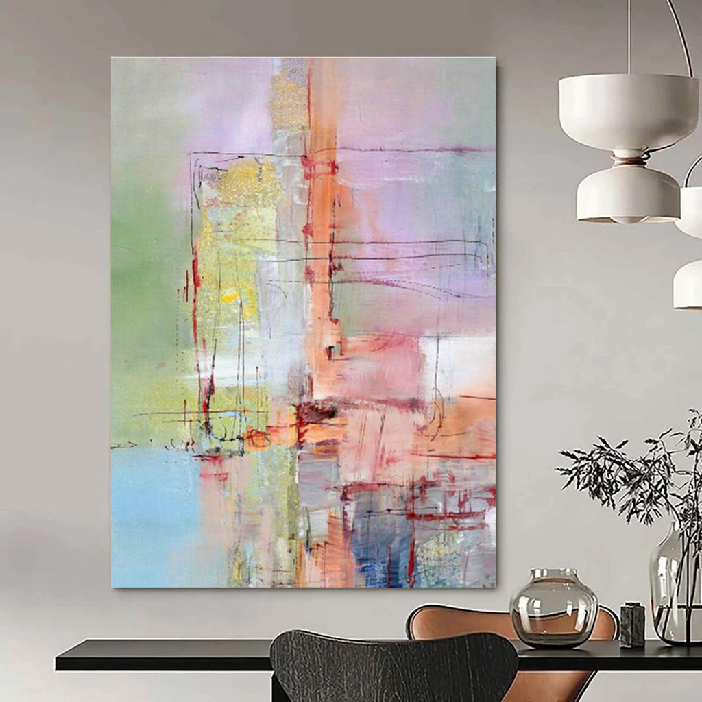 Striking Large Custom Hand-Painted Abstract Art - Artistic Breakthrough for Biotechnology Research Labs  DLZ0323