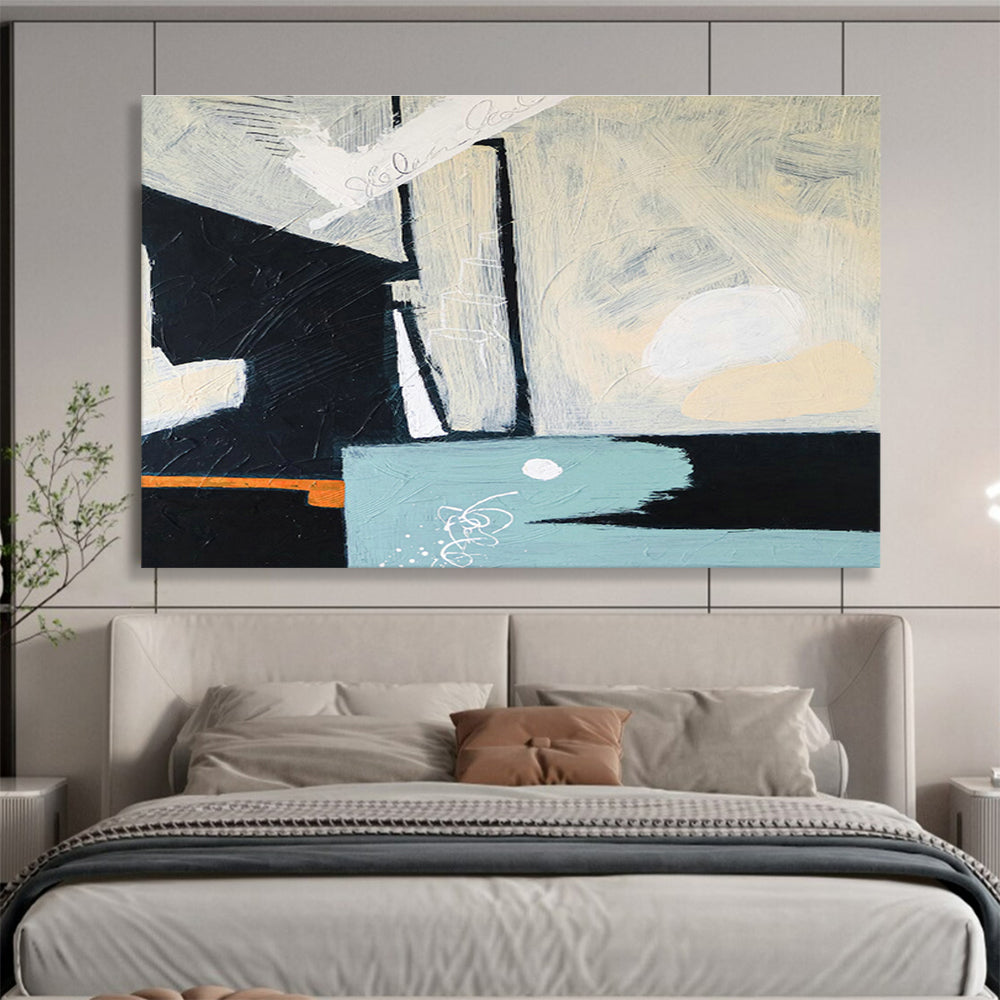 Custom-Made Giant Abstract Hand Painting for Floating Solar Farm Operations Hub DLZ2930