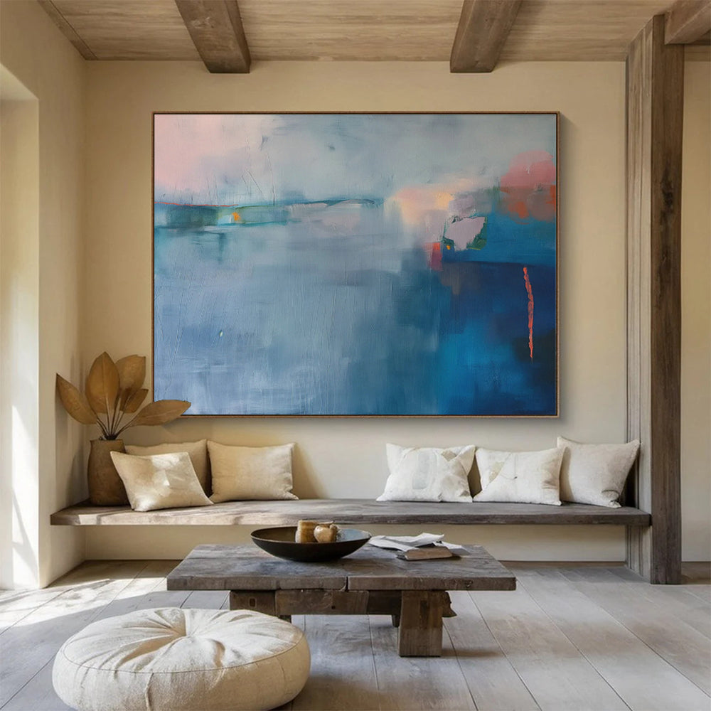 Custom-Made Giant Abstract Hand Painting for Deep-Sea Mining ROV Operations Center DLZ2861