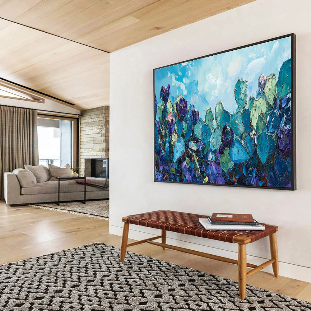 Customized Large-Scale Abstract Hand Painting for Arctic Tundra Reindeer Migration Corridor Climate Change Impact Assessment Institute DLZ3211