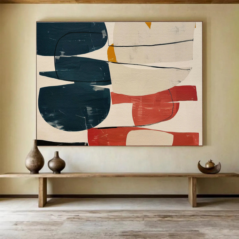 Large-Size Custom Abstract Hand Painting for Arctic Wildlife Tracking Station DLZ2974