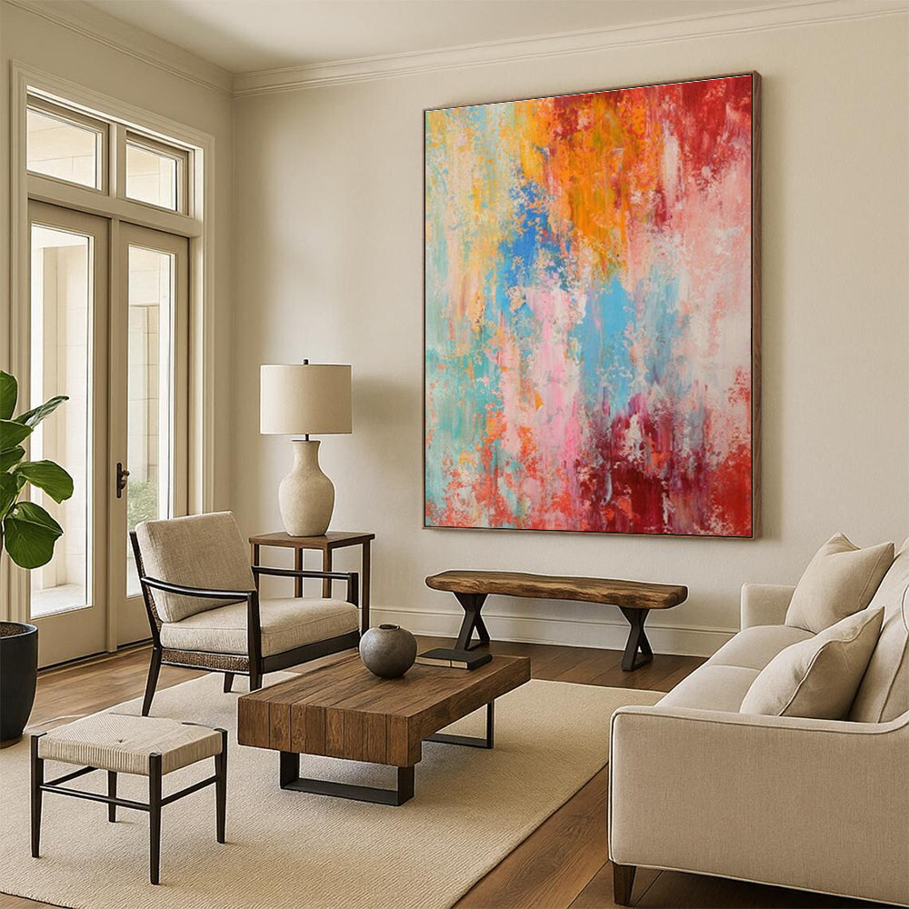 Oversized Customizable Handmade Abstract Painting for Fencing Studios  DLZ0029
