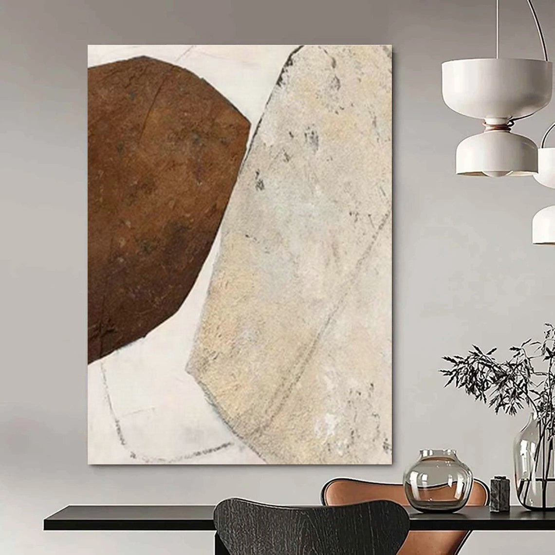 Grandiose Custom Hand-Painted Abstract Painting - Artistic Elegance for Opera Rehearsal Halls  DLZ0265