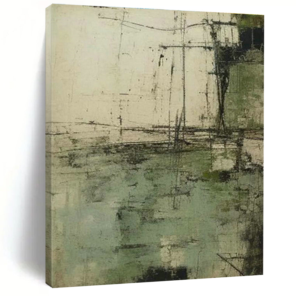 Sprawling Custom Hand-Painted Abstract Canvas - Vintage Charm for Old-Fashioned Barber Shops  DLZ0253