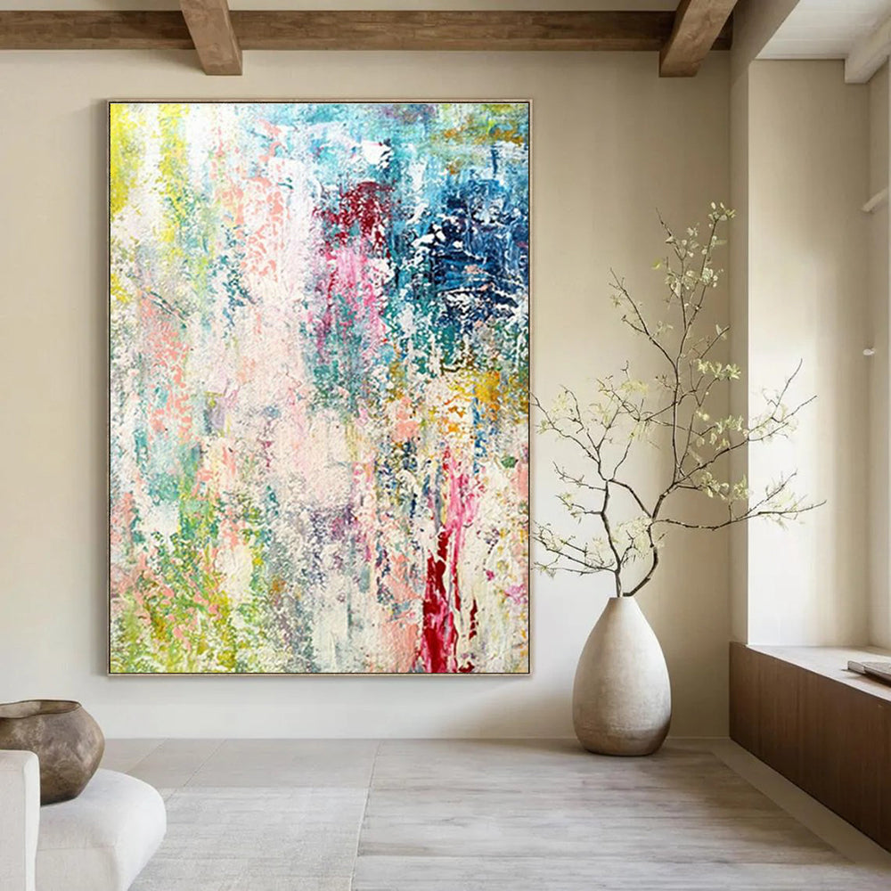 Extra Large Custom Hand-Painted Abstract Canvas for Traditional Shadow Puppetry Workshops  DLZ0042