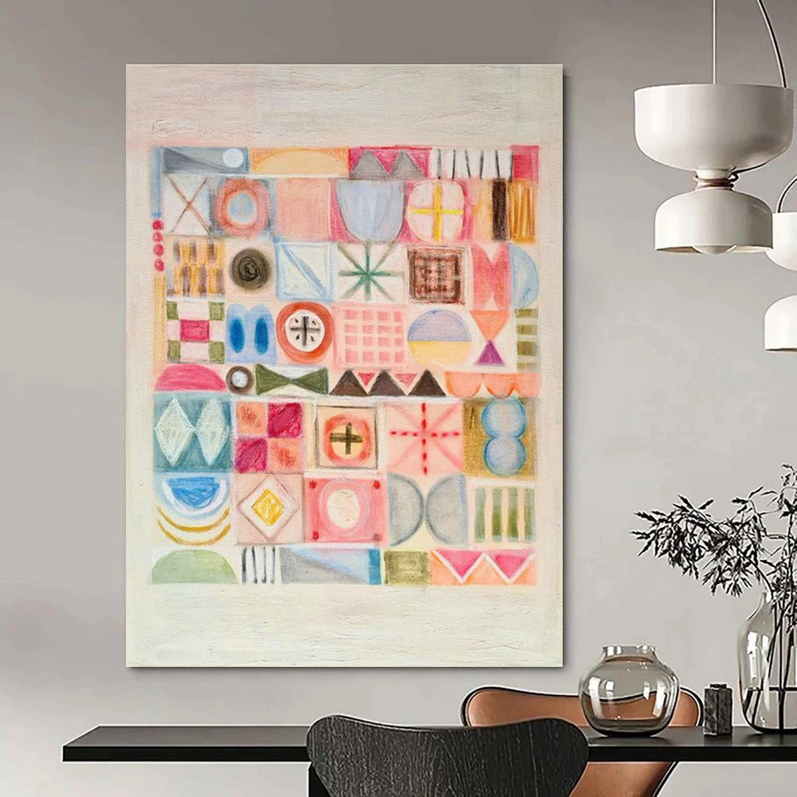 Large-Scale Customizable Hand-Painted Abstract Painting - Exclusive Artwork for Restaurant Private Rooms  DLZ0140