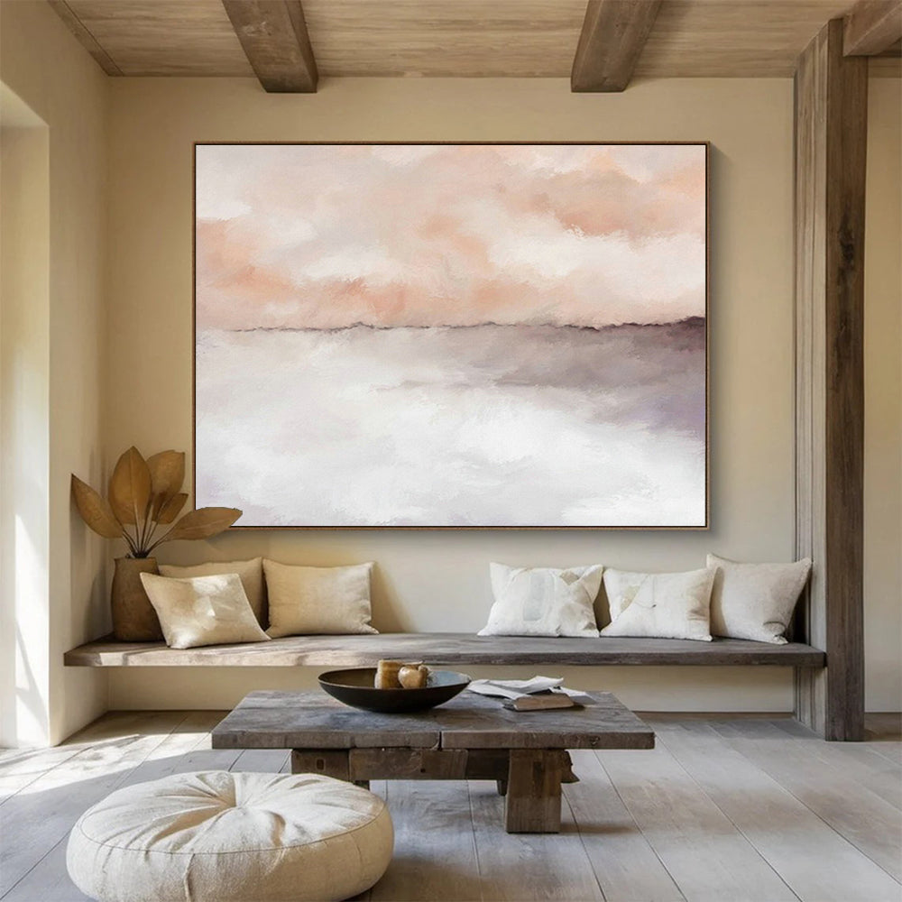 Large Custom Abstract Hand-Painted Art for High-Speed Rail Observation Car DLZ2802