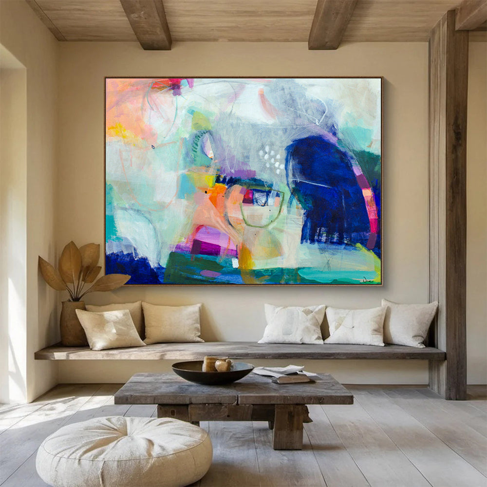 Holographic Foil Custom Hand-Painted Abstract Art for Store Windows and Retail Displays