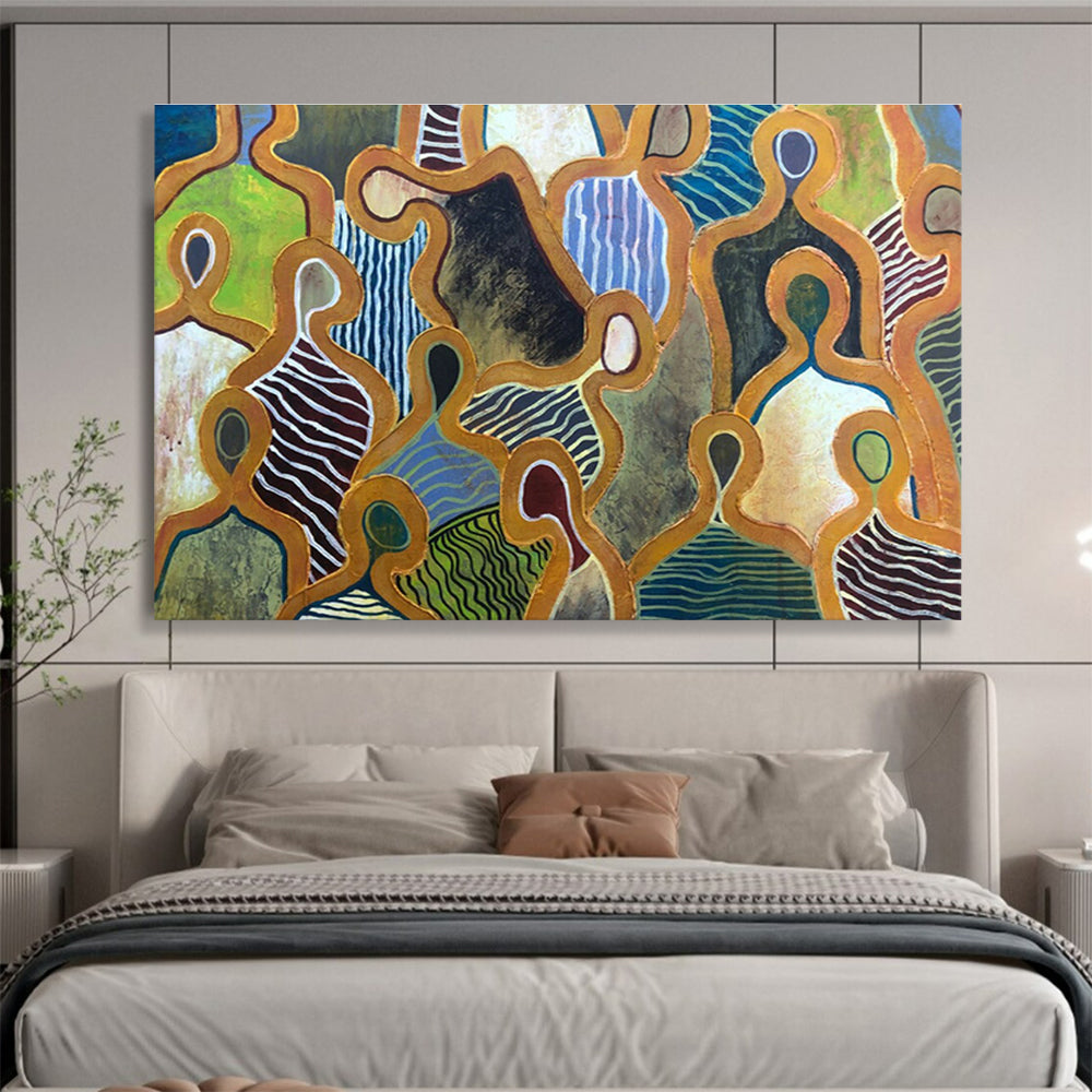 Tailored High-Speed Hyperloop Station Giant Abstract Hand Painting DLZ2573
