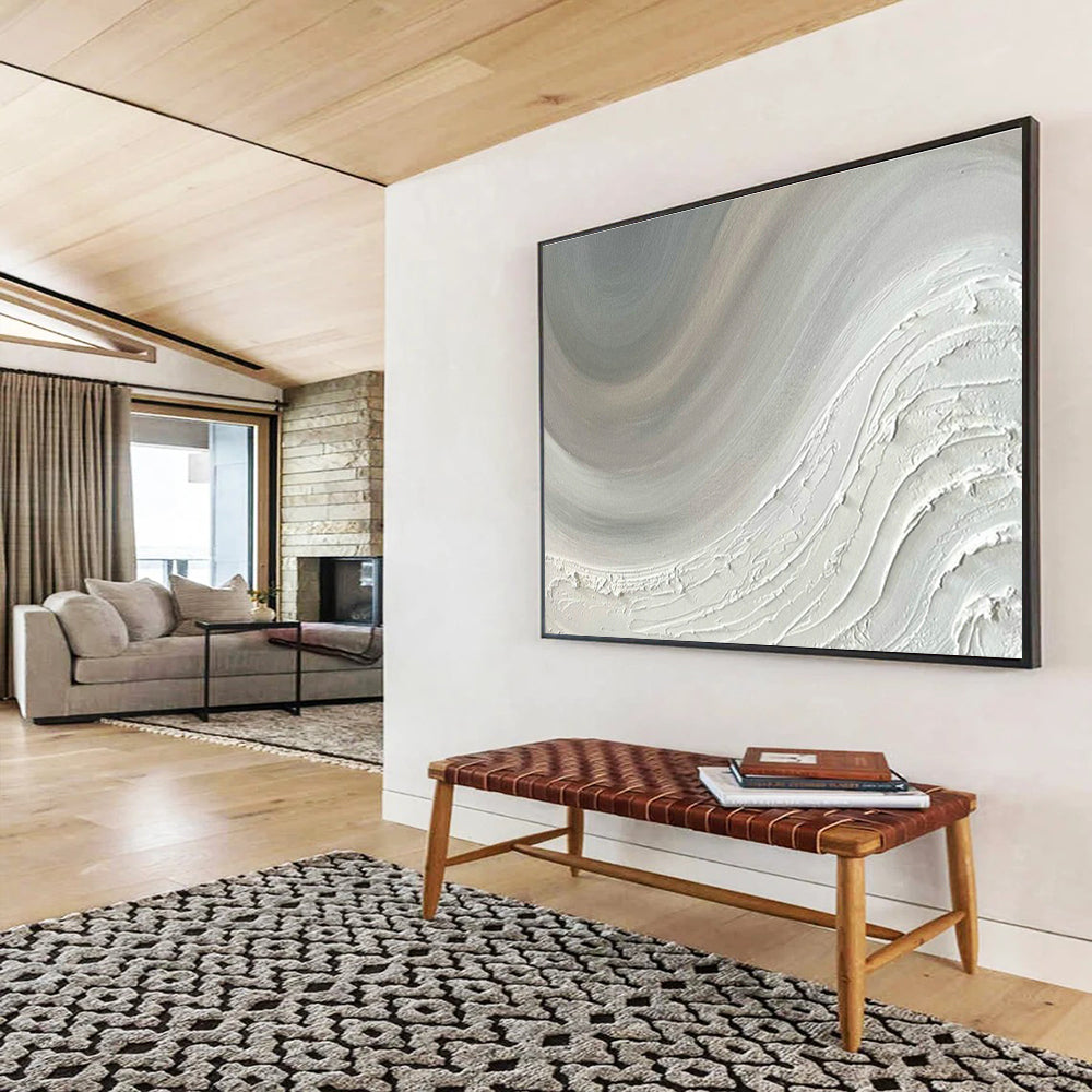 Oversized Custom Abstract Hand Painting for Arctic Ice Core Analysis Laboratory DLZ2968