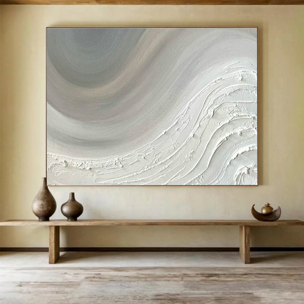 Oversized Custom Abstract Hand Painting for Arctic Ice Core Analysis Laboratory DLZ2968