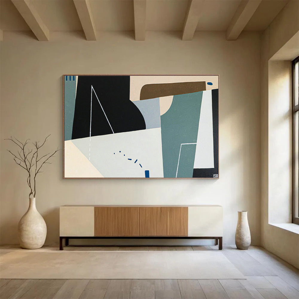 Large-Size Custom Abstract Hand Painting for Antarctic Research Drilling Station Laboratory DLZ2937