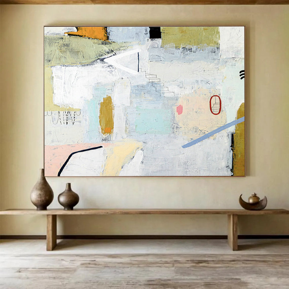 Custom-Made Giant Abstract Hand Painting for River Tidal Energy Generation Facility DLZ2938