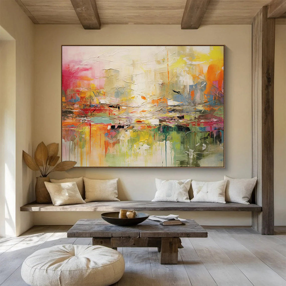 Customized Large Abstract Hand Painting for Antarctic Marine Microbial Ecology Research Base DLZ3072