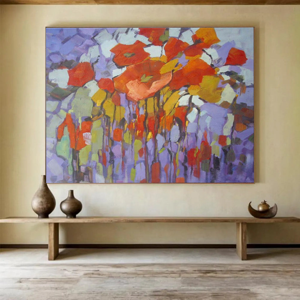 Oversized Hand-Painted Abstract Canvas, Whimsical Patterns for Playrooms DLZ3237