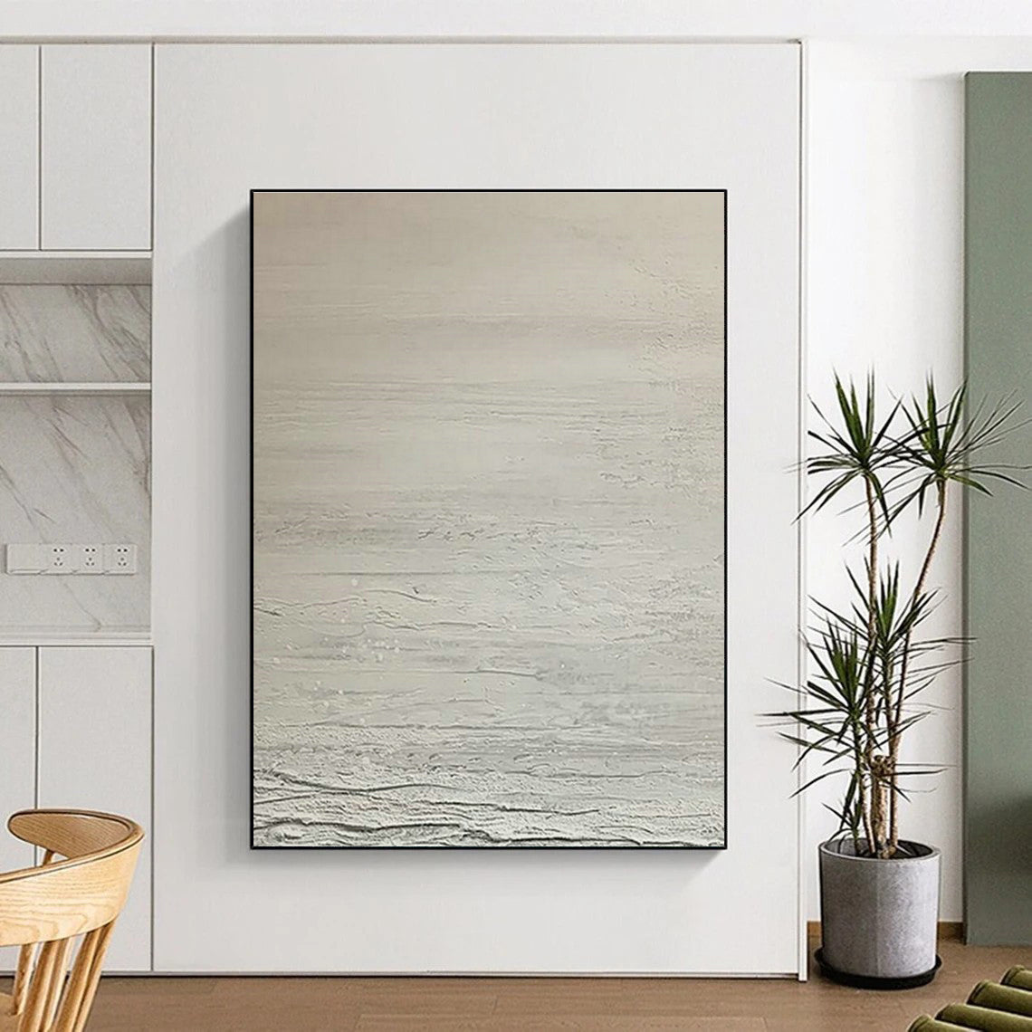 Massive Custom Hand-Painted Abstract Canvas - Inviting Decor for Community Kitchens  DLZ0206