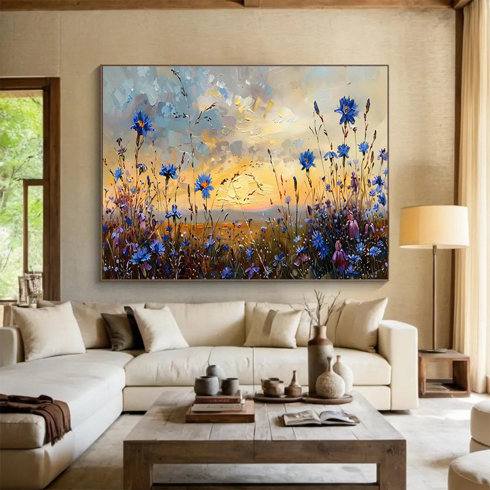 Large Custom Abstract Hand-Painted Art for Underwater Oil Spill Response Coordination Center DLZ3082