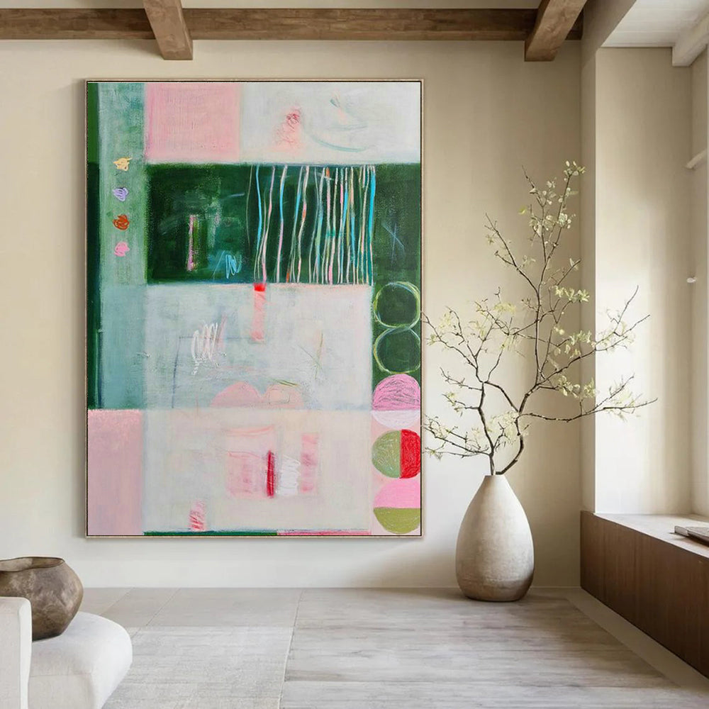 Large-Scale Customizable Hand-Painted Abstract Painting - Fun Art Decoration for Mahjong Rooms  DLZ0145