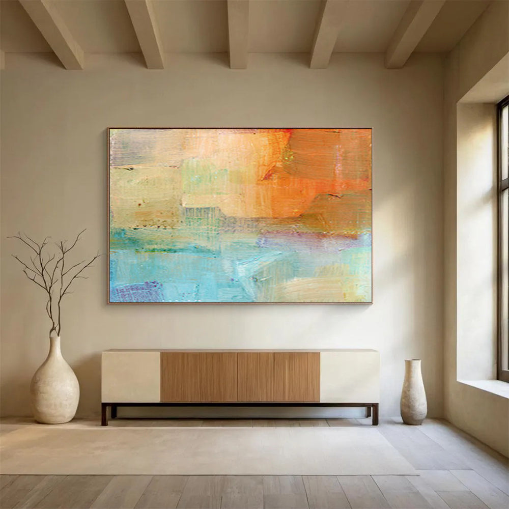 Customized Large Abstract Hand Painting for Substance Abuse Rehabilitation Center DLZ2785