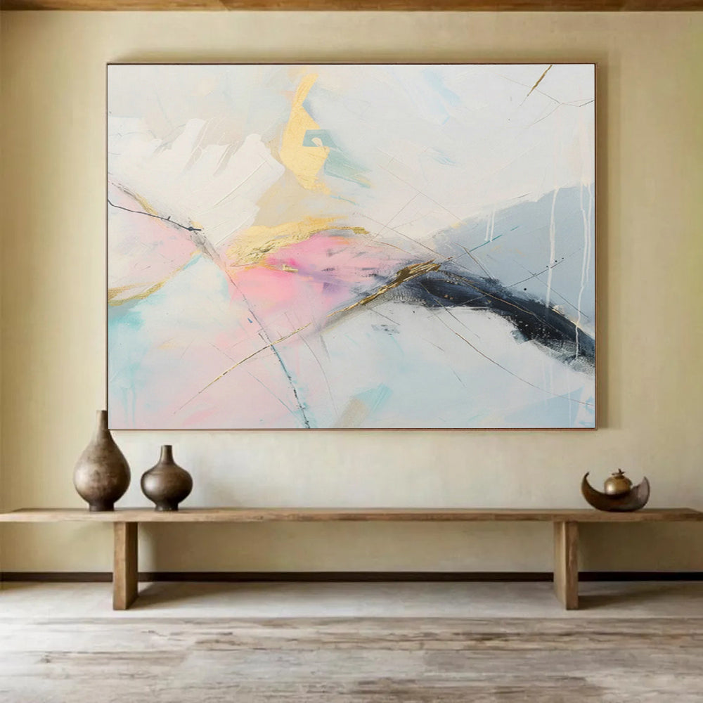 Customized Large-Scale Abstract Hand Painting for Arctic Research Station Living Quarters DLZ2863
