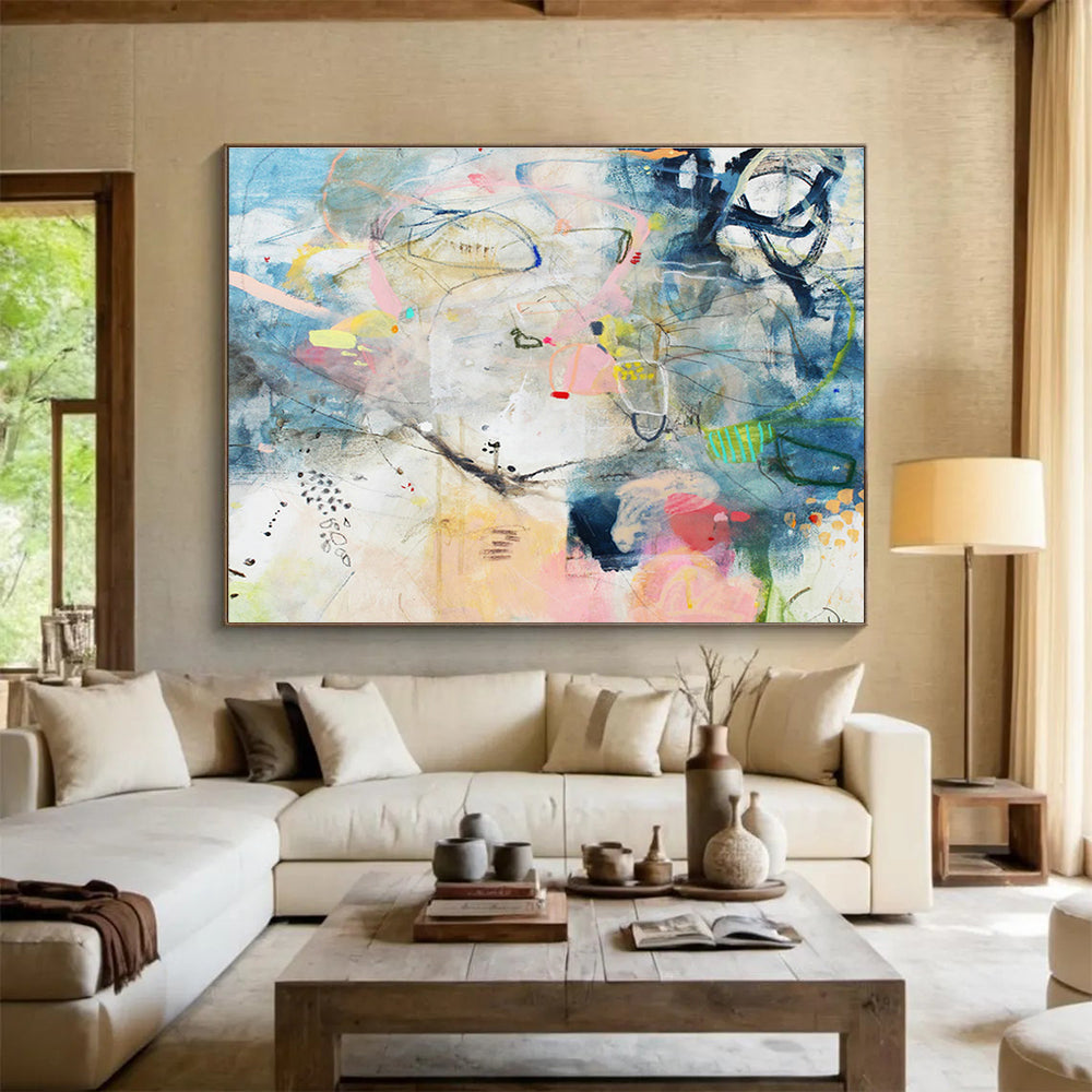 Custom-Made Office Oversized Abstract Hand Painting