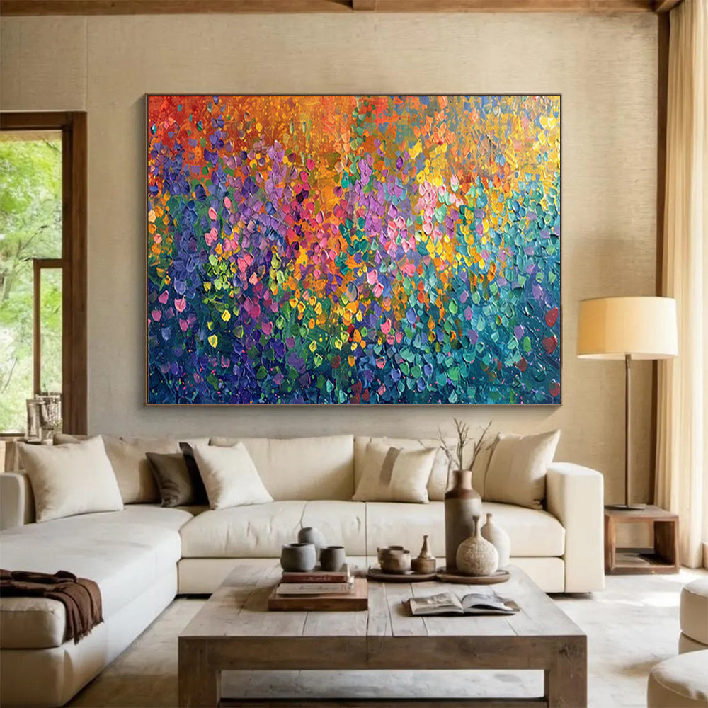 Large-Size Custom Abstract Hand Painting for Urban Rooftop Beekeeping Honey Extraction Facility DLZ3086
